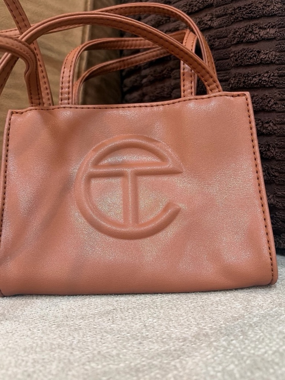 Telfar Mini Tote Crossbody in Terracotta Brown
